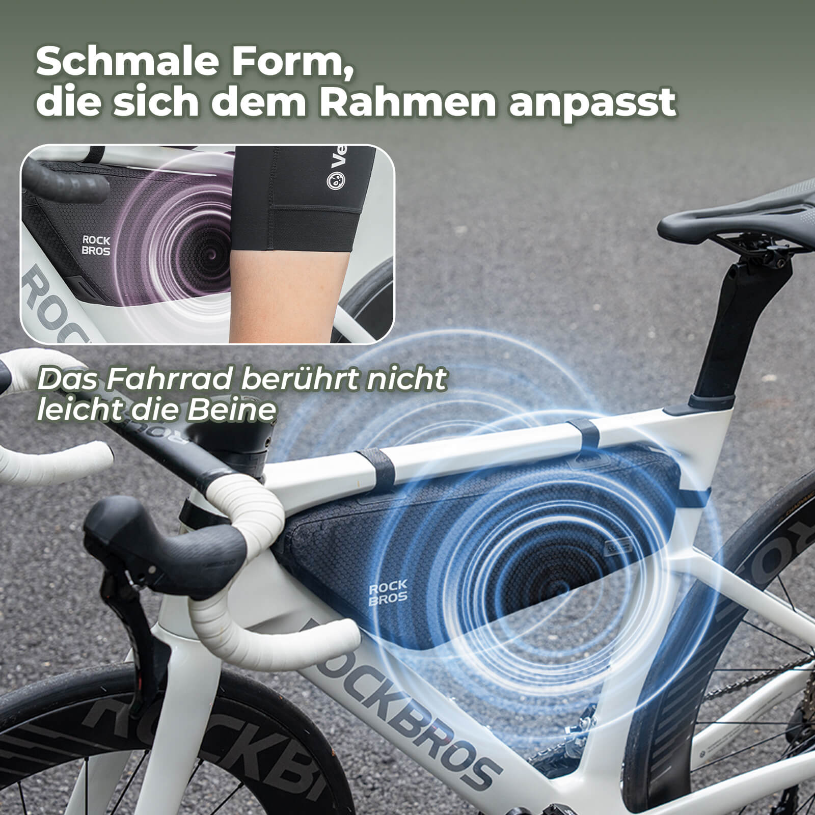 ROCKBROS Fahrrad Rahmentasche Dreiecktasche Wasserabweisend 2,9L Schwarz