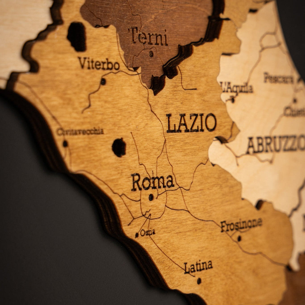 🇮🇹 Italy 3D Wooden Map