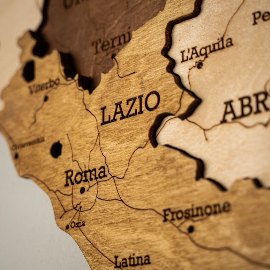 🇮🇹 Italy 3D Wooden Map