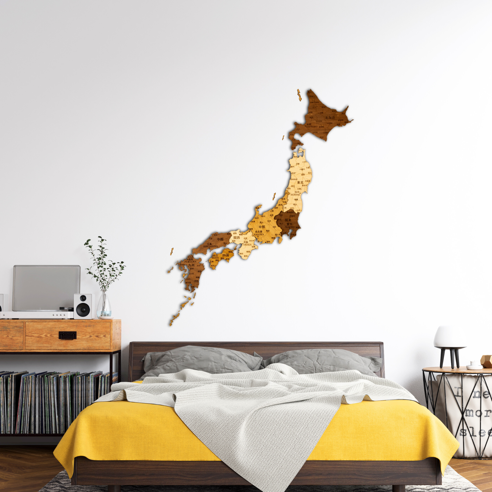 🇯🇵 Japan 3D Wooden Map