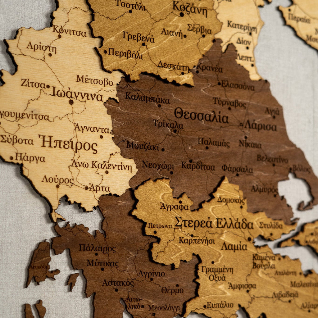🇬🇷 Greece 3D Wooden Map