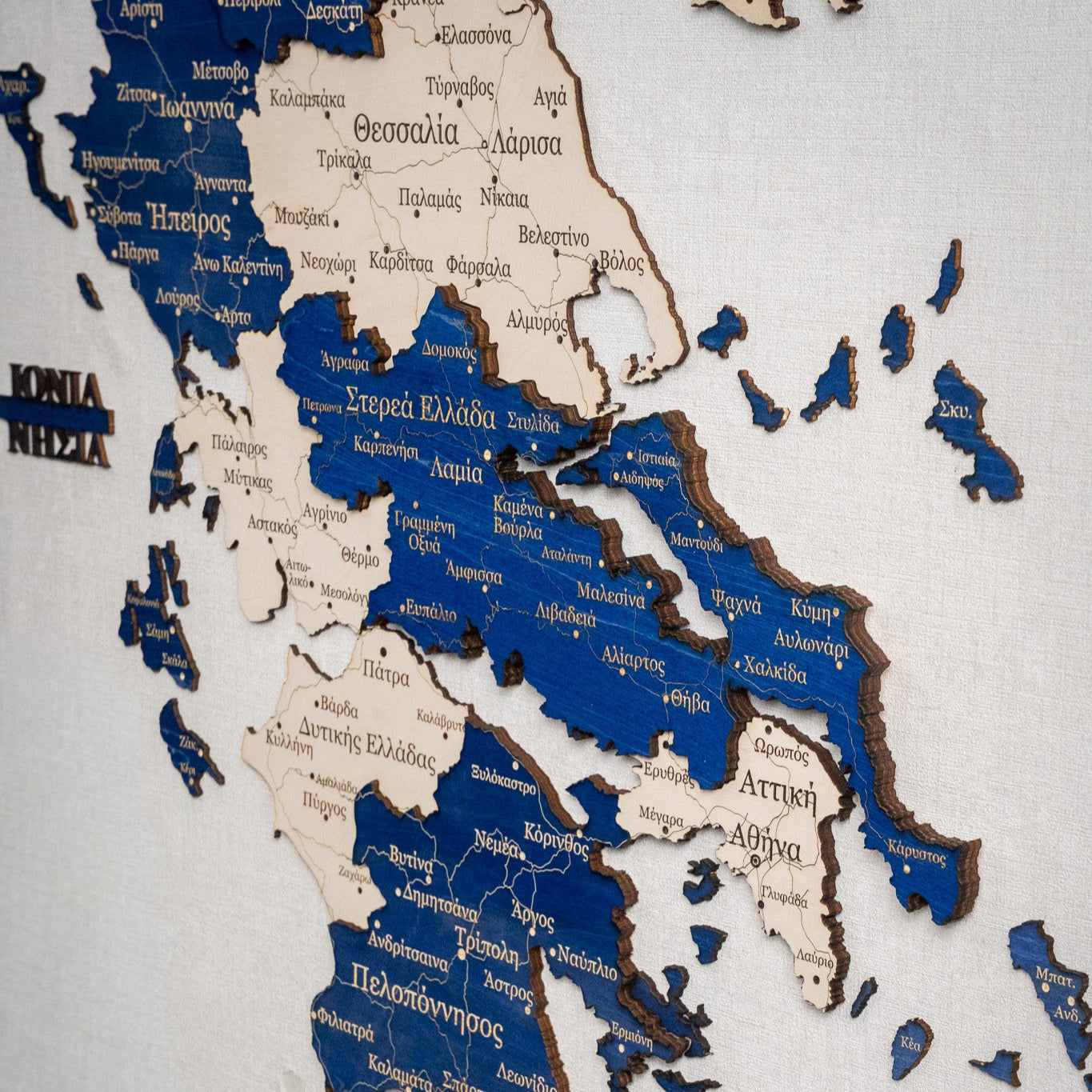 🇬🇷 Greece 3D Wooden Map