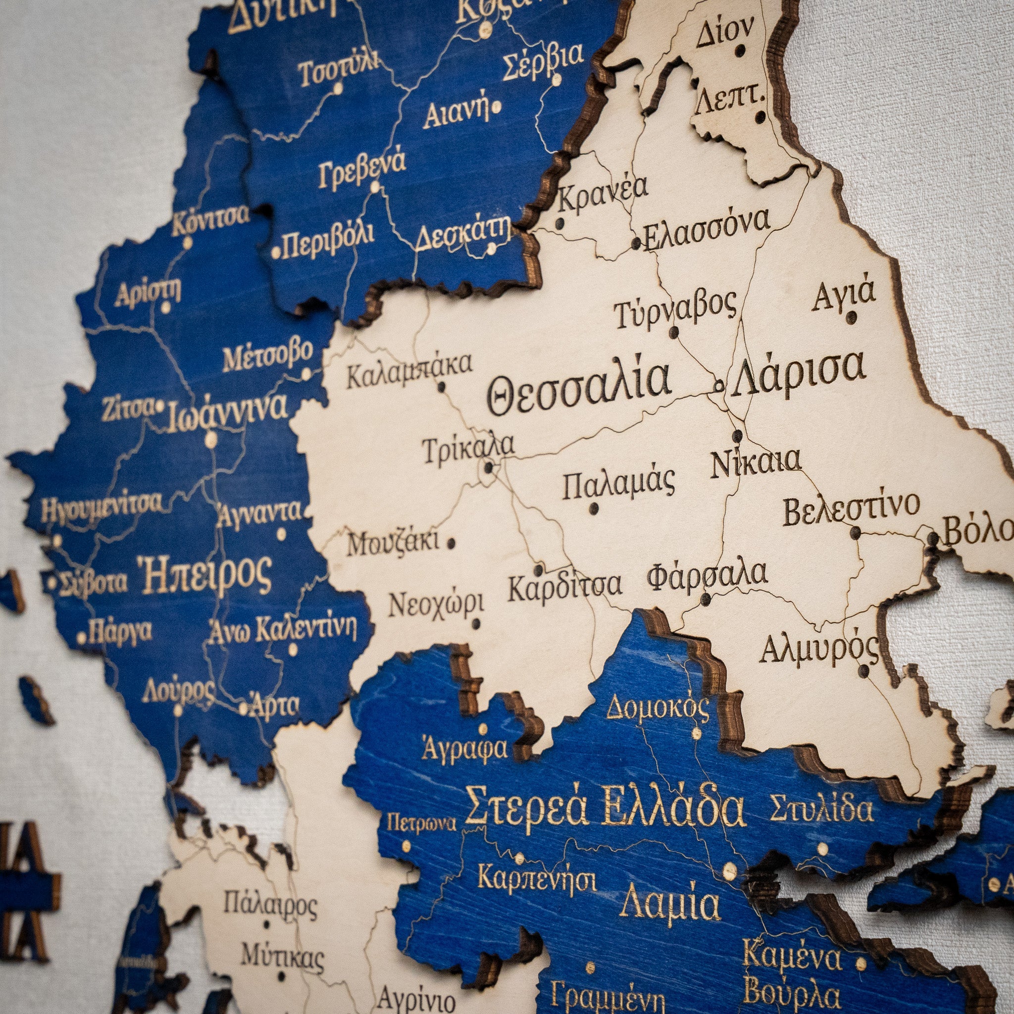 🇬🇷 Greece 3D Wooden Map