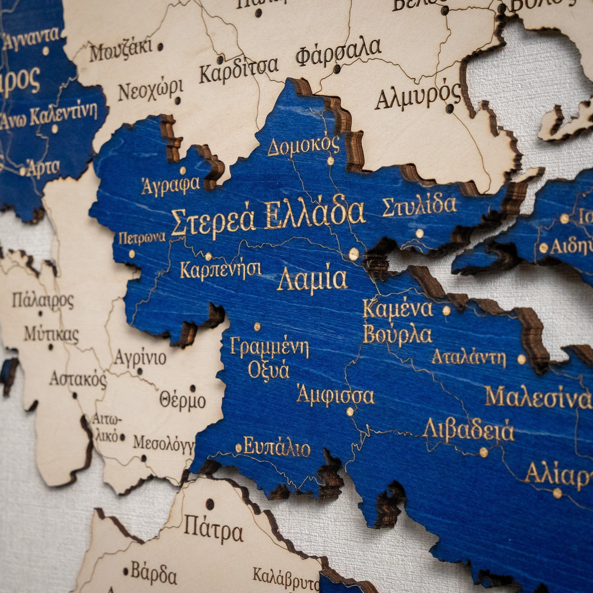 🇬🇷 Greece 3D Wooden Map