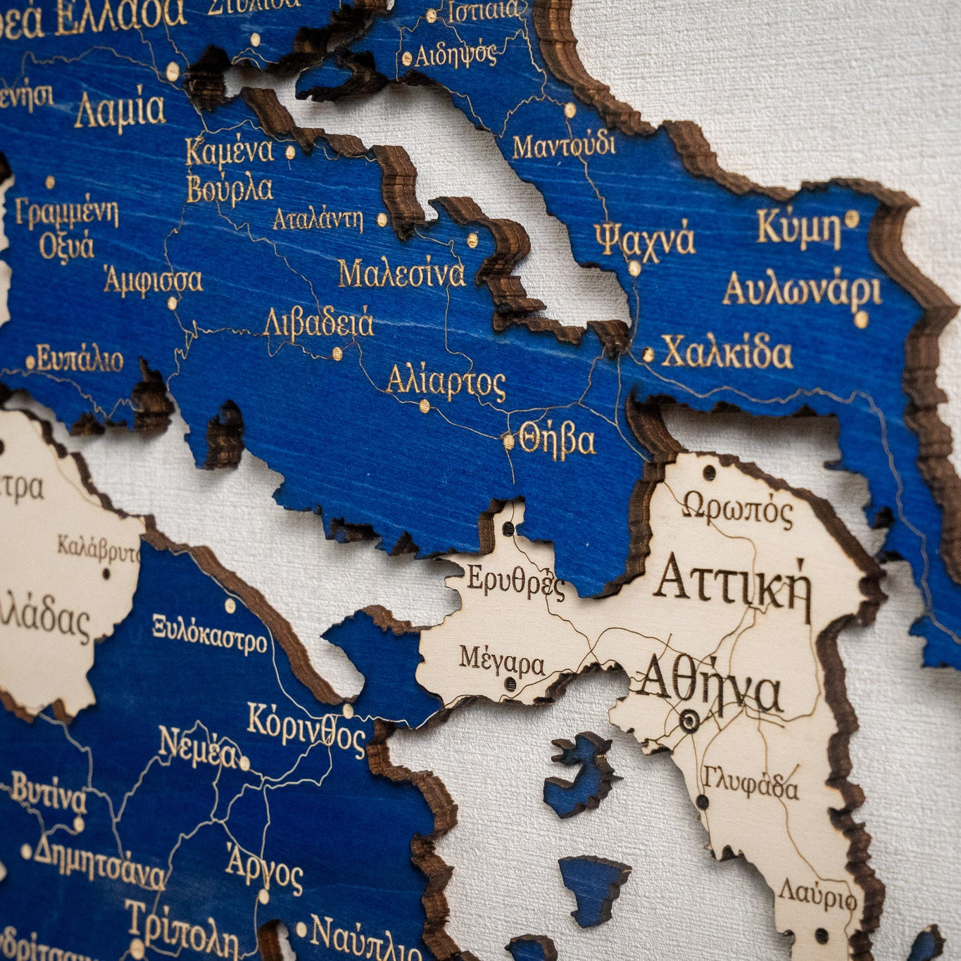 🇬🇷 Greece 3D Wooden Map