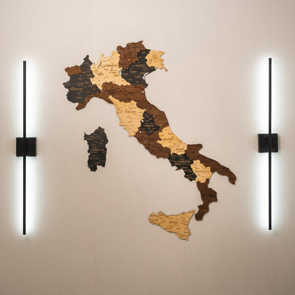 🇮🇹 Italy 3D Wooden Map