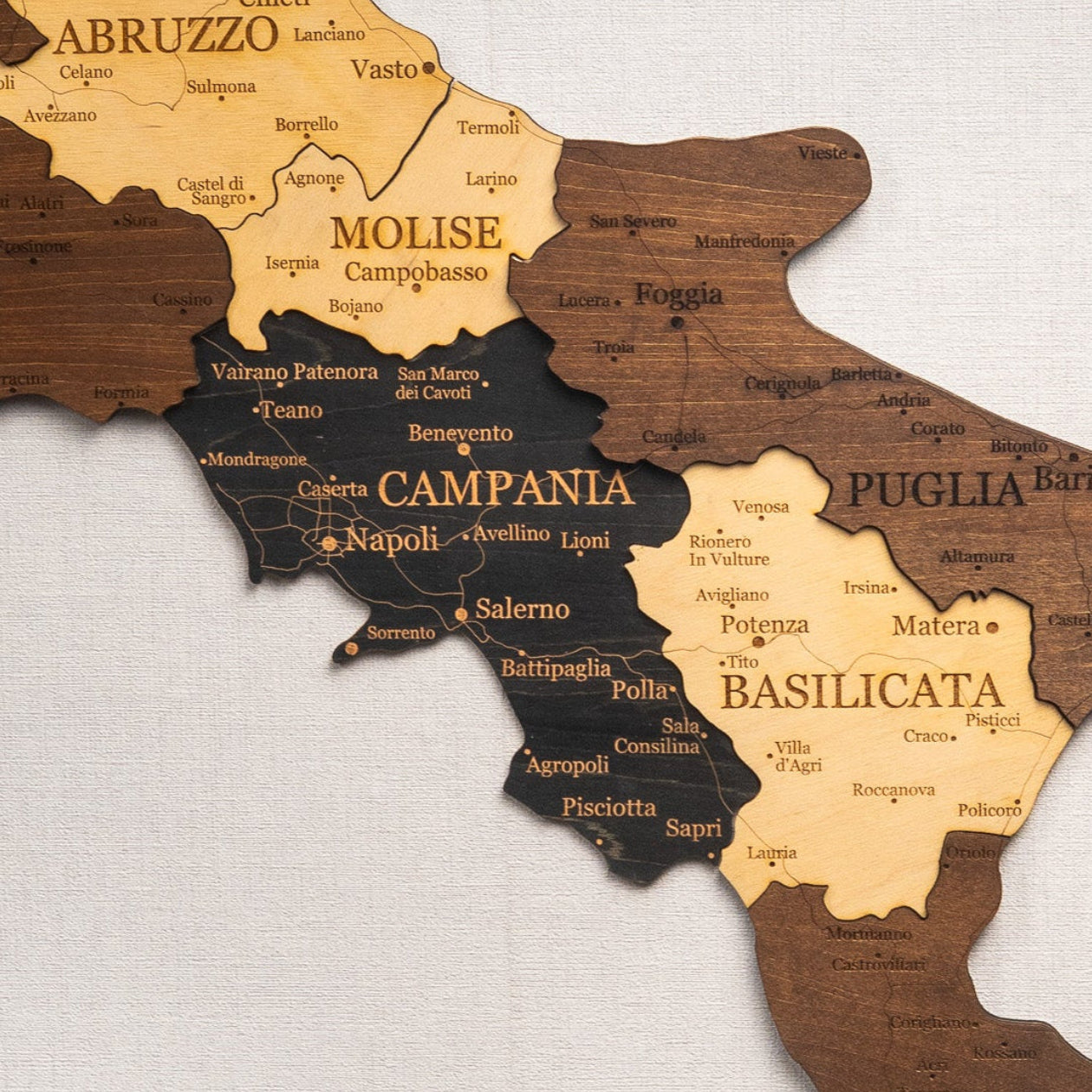 🇮🇹 Italy 3D Wooden Map