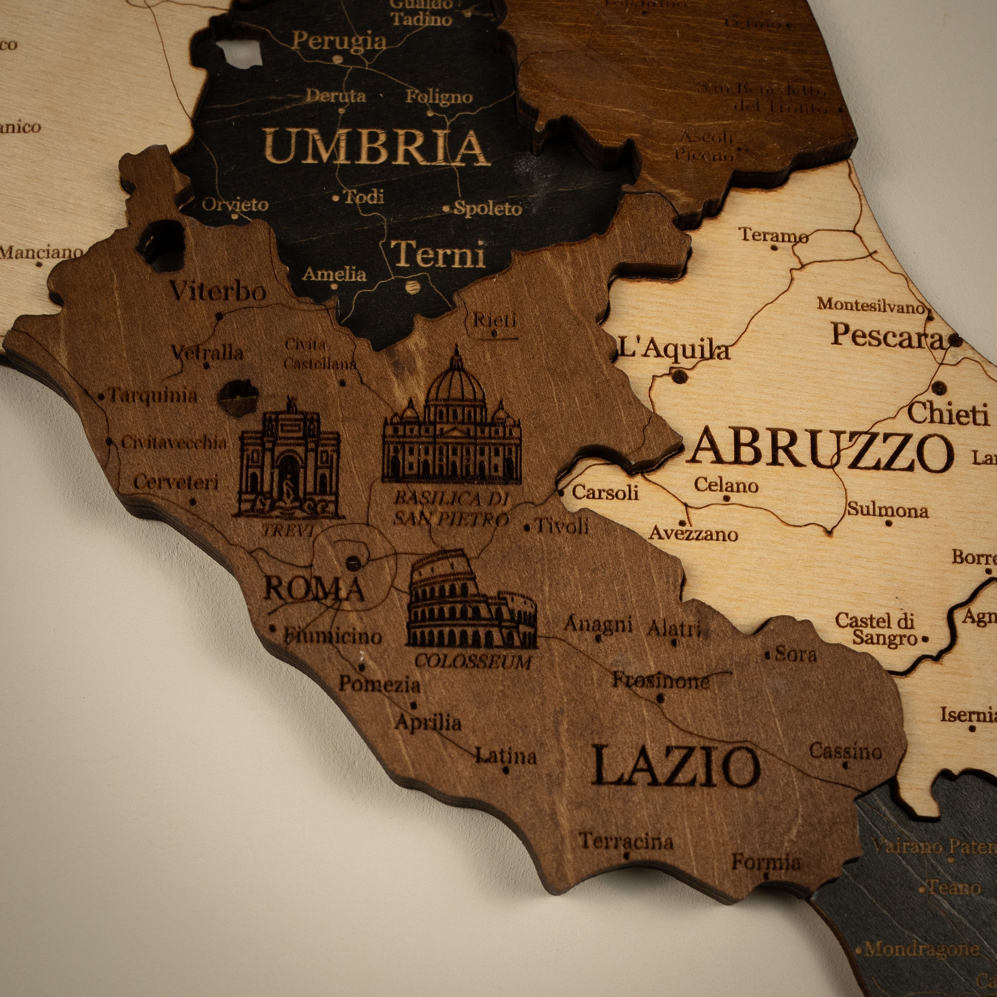 🇮🇹 Italy 3D Wooden Map