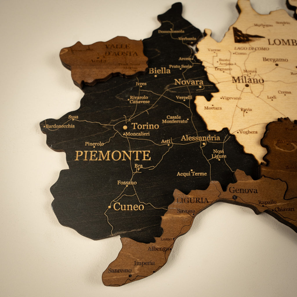 🇮🇹 Italy 3D Wooden Map