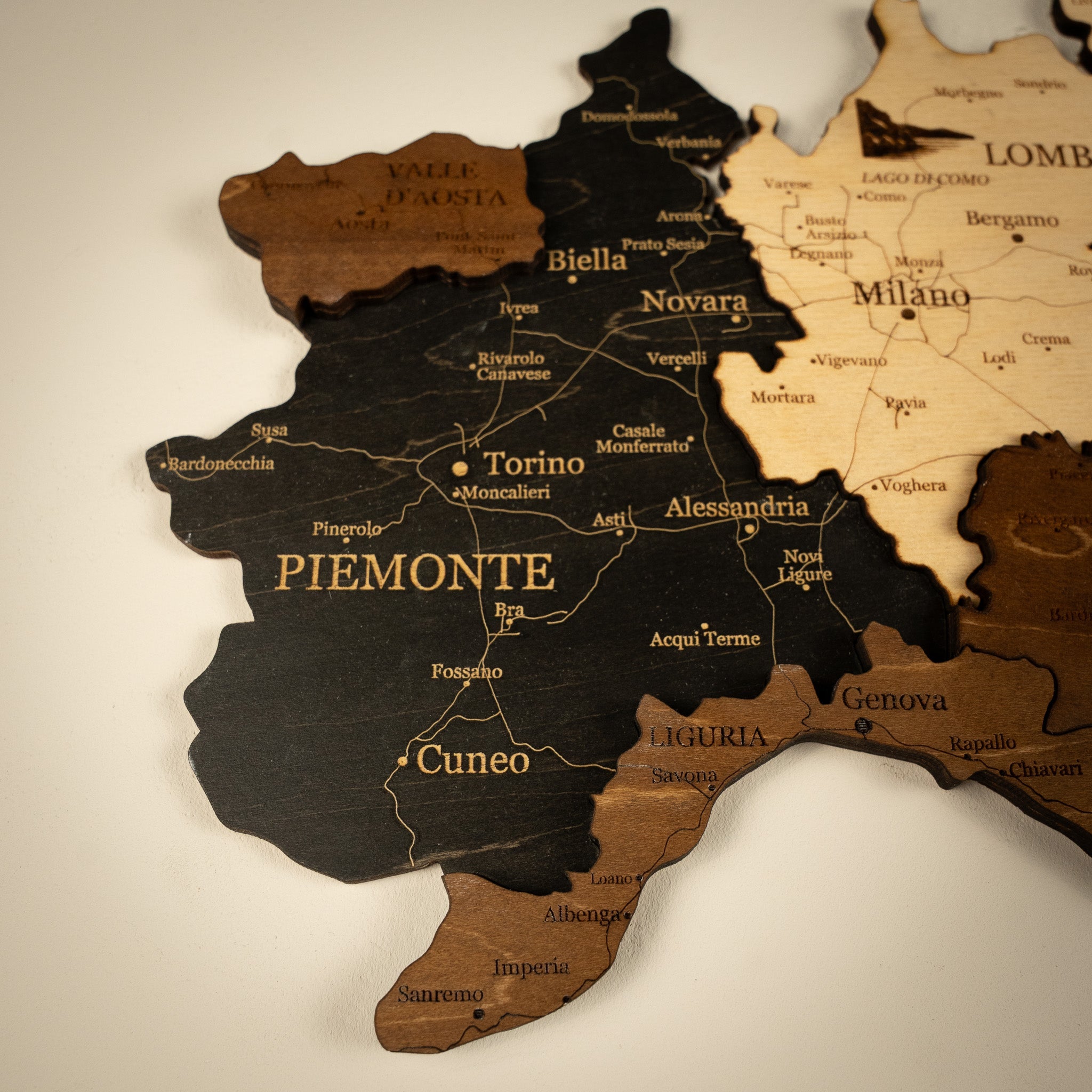 🇮🇹 Italy 3D Wooden Map