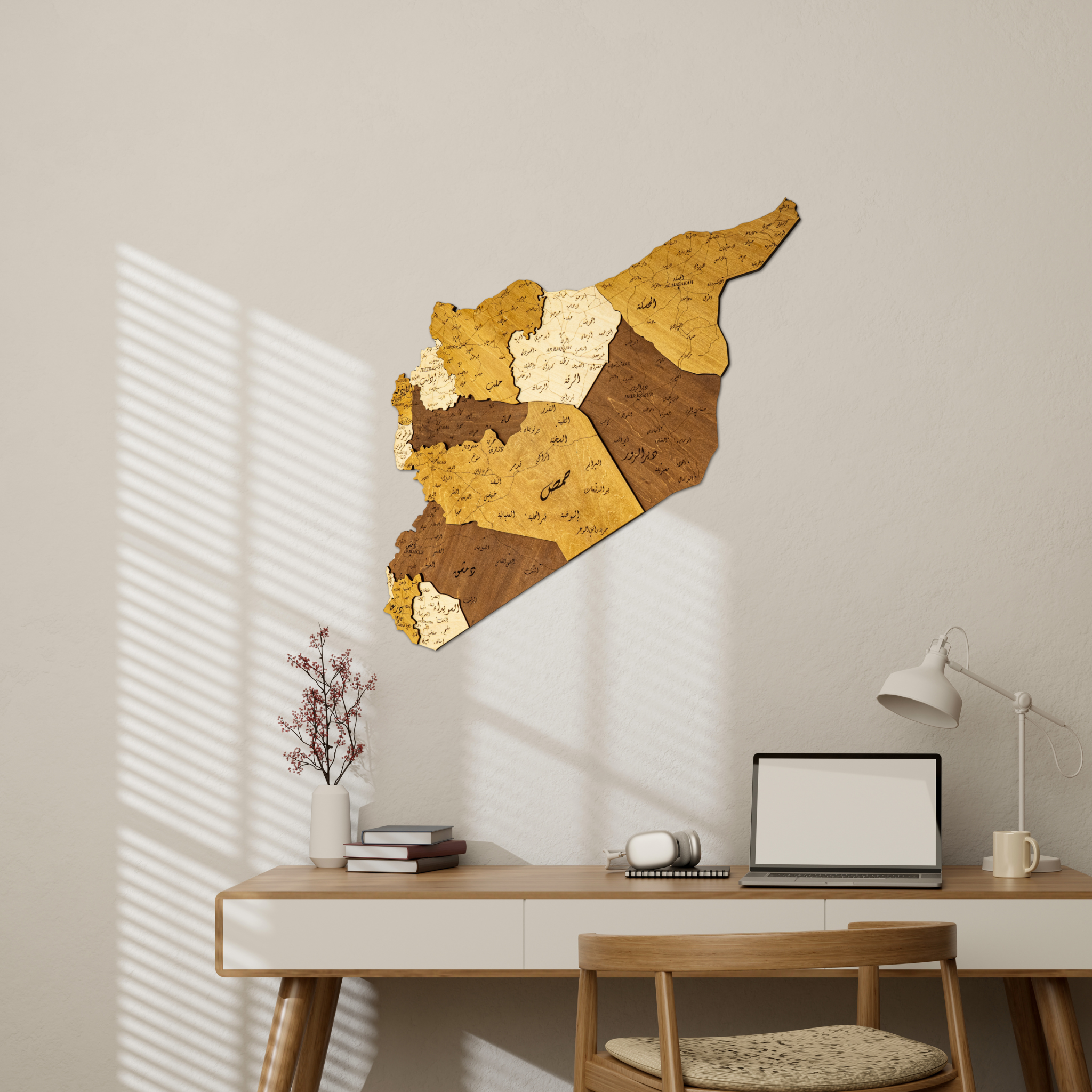 🇸🇾 Syria 3D Wooden Map