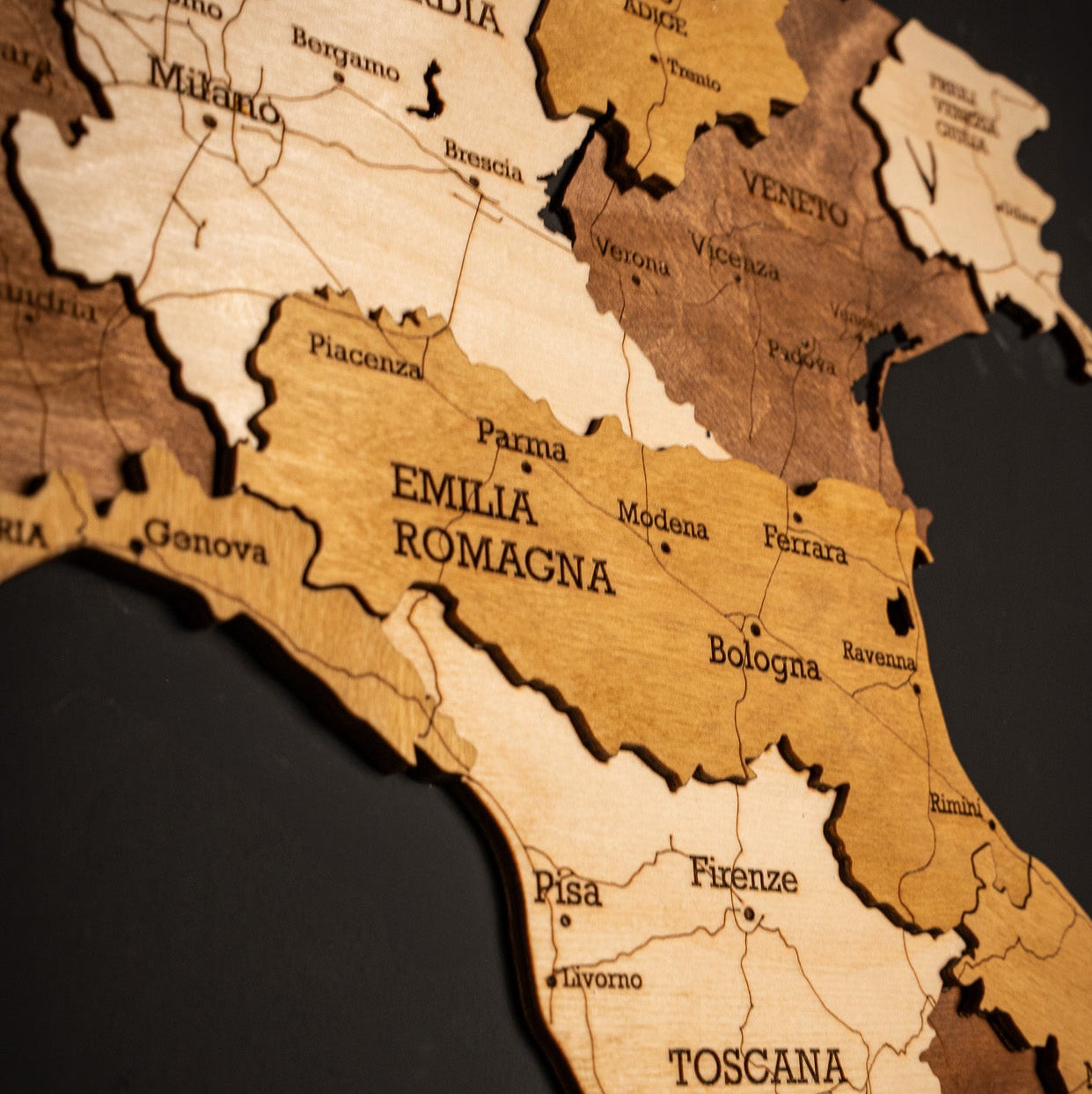 🇮🇹 Italy 3D Wooden Map