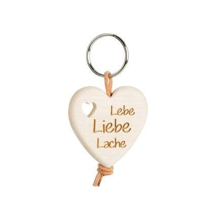 Thankgoods Herz-Schlüsselanhänger Lebe, liebe, lache