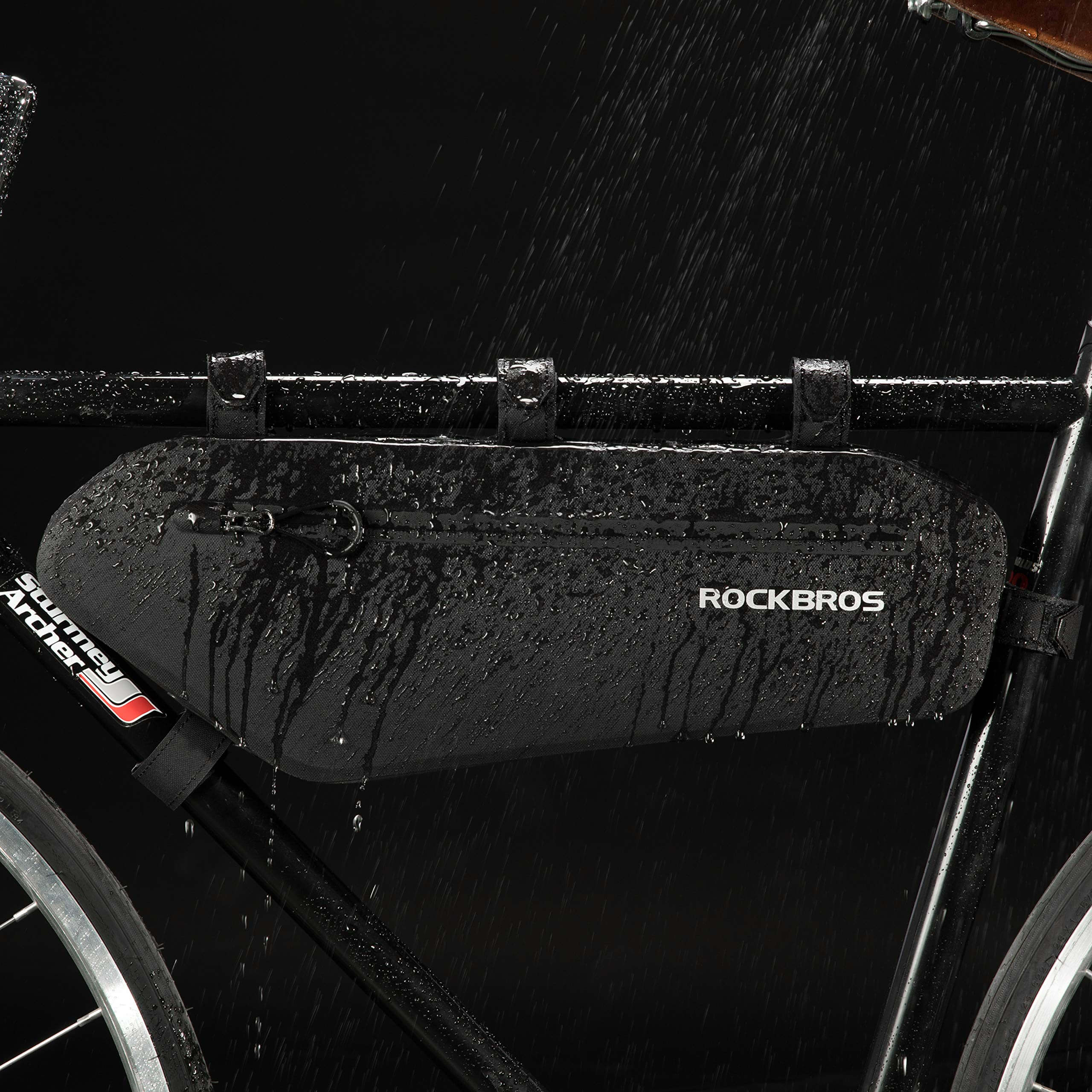 ROCKBROS 4L Wasserabweisend Rahmentasche Dreiecktasche Schwarz